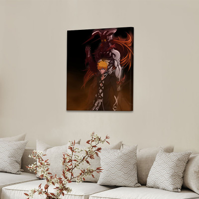 لوحة كانفاس على إطار خشبي بتصميم إيتشيجو أنمي بليت...