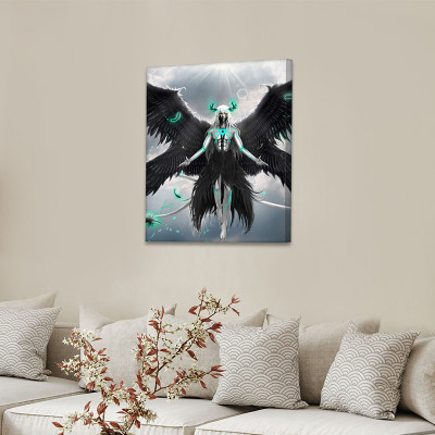 لوحة كانفاس على إطار خشبي بتصميم إلكيورا أنمي بليت...