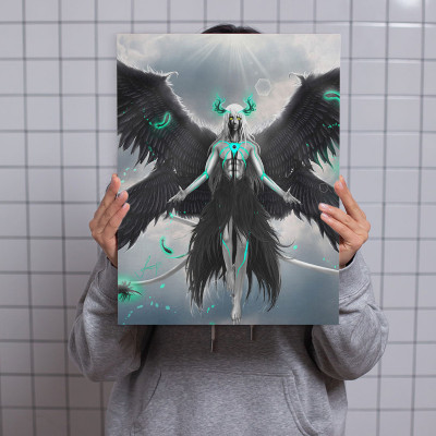 لوحة كانفاس على إطار خشبي بتصميم إلكيورا أنمي بليت...