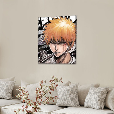 لوحة كانفاس على إطار خشبي بتصميم إيتشيجو أنمي بليت...