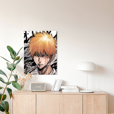 لوحة كانفاس على إطار خشبي بتصميم إيتشيجو أنمي بليت...