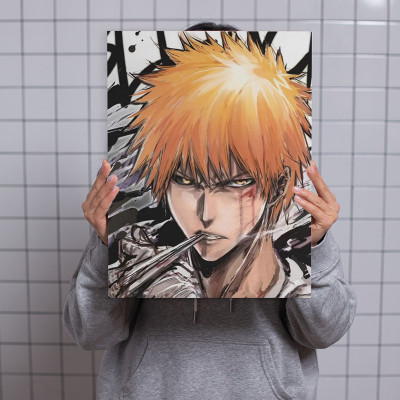 لوحة كانفاس على إطار خشبي بتصميم إيتشيجو أنمي بليت...