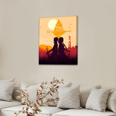 لوحة كانفاس على إطار خشبي بتصميم كيريتو و اسونا أن...