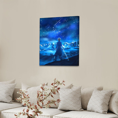 لوحة كانفاس على إطار خشبي بتصميم إيجيو أنمي سورد آ...