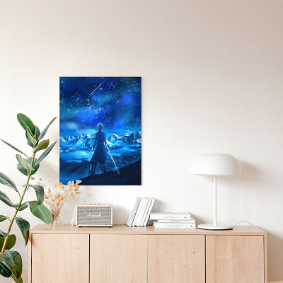 لوحة كانفاس على إطار خشبي بتصميم إيجيو أنمي سورد آ...