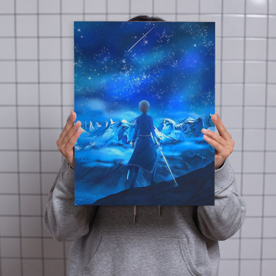 لوحة كانفاس على إطار خشبي بتصميم إيجيو أنمي سورد آ...