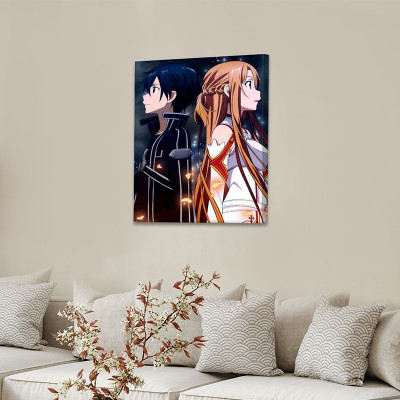 لوحة كانفاس على إطار خشبي بتصميم كيريتو و اسونا أن...