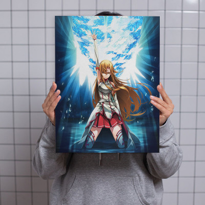 لوحة كانفاس على إطار خشبي بتصميم اسونا أنمي سورد آ...