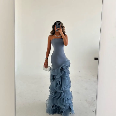 Formal Occasion Mermaid Sleeveless Prom Dresses St...