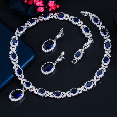 طقم مجوهرات من CWWZircons, باللون الذهبي الأبيض مز...
