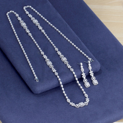 جديد عصري سترة طويلة قلادة القرط مجموعات مجوهرات ل...