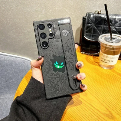 غلاف حماية جلد أنيمي مع شريط رسغ لهواتف Samsung Ga...