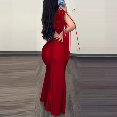 فساتين طويلة للنساء فستان ضيق للحفلات سبليت سليم ت...