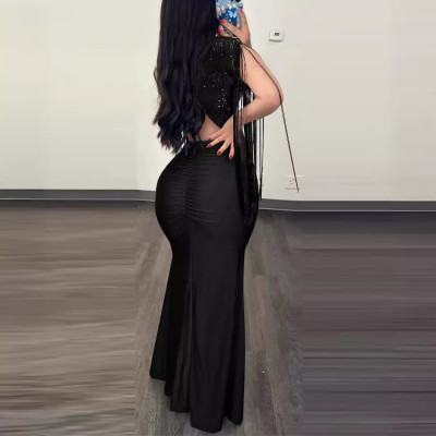 فساتين طويلة للنساء فستان ضيق للحفلات سبليت سليم ت...