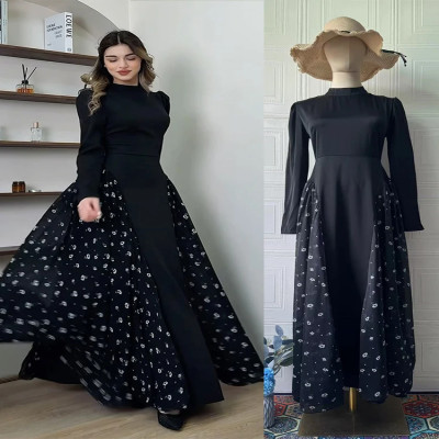 فستان حفلات صيفي للسيدات عباية منقطة فساتين طويلة...