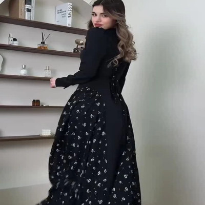 فستان حفلات صيفي للسيدات عباية منقطة فساتين طويلة...