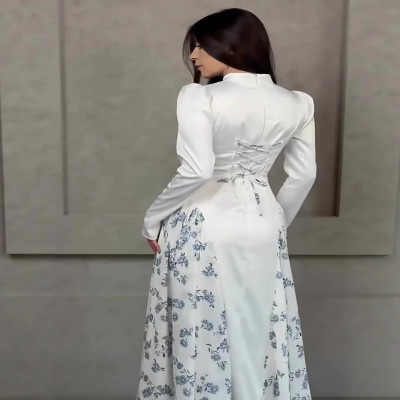 فستان حفلات صيفي للسيدات عباية منقطة فساتين طويلة...