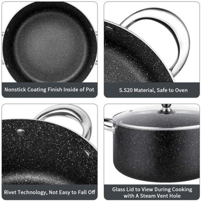 10 قطعة مجموعة تجهيزات المطابخ غير لاصقة مقالي الق...