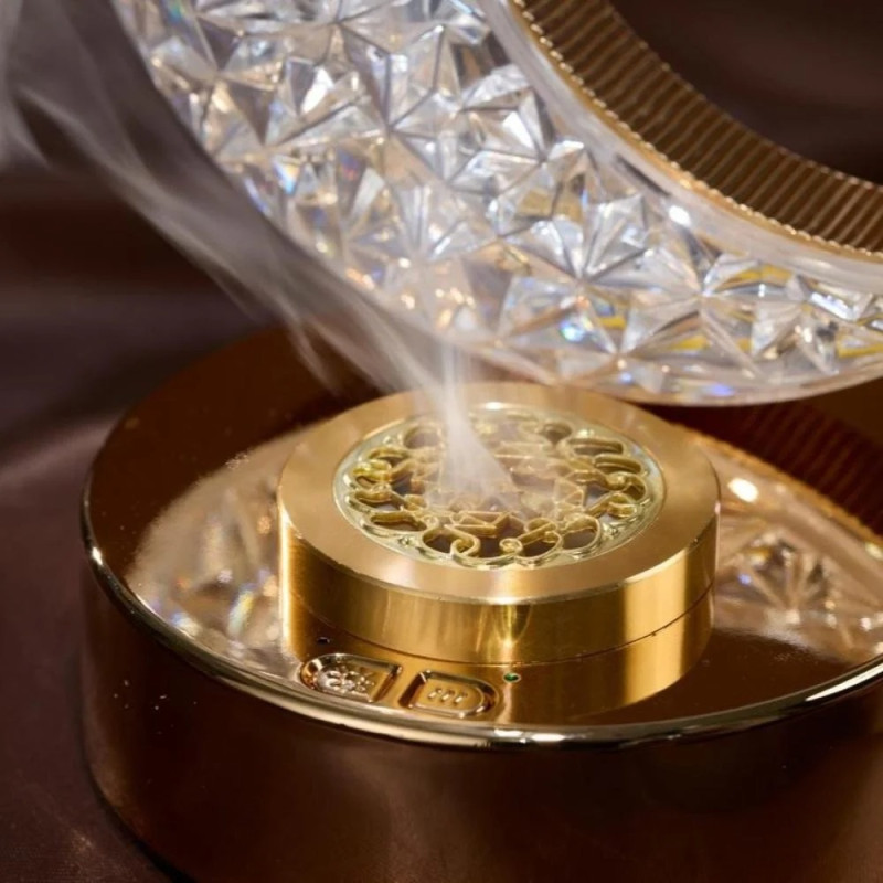 ابجورة مع مبخرة اضاءة كريستالية على شكل هلال 3 ألو...