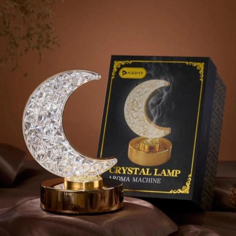 ابجورة مع مبخرة اضاءة كريستالية على شكل هلال 3 ألو...