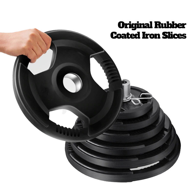 دمبل حديد بثلاث ثقوب مغطي بربل لرفع الاثقال المنزل...