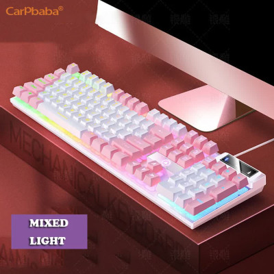 Carpbaba K500 104 مفتاح USB لوحة مفاتيح الألعاب السلكية اللون الخلفية الميكانيكية اليد يشعر لوحة المفاتيح للكمبيوتر المحمول ملحقات...