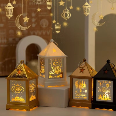 إضاءة ليلية إبداعية، فانوس عيد مبارك بإضاءة LED، ف...