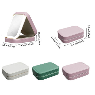 حقيبة مستحضرات تجميل ليد مع مرآة للنساء ، حقيبة تخ...