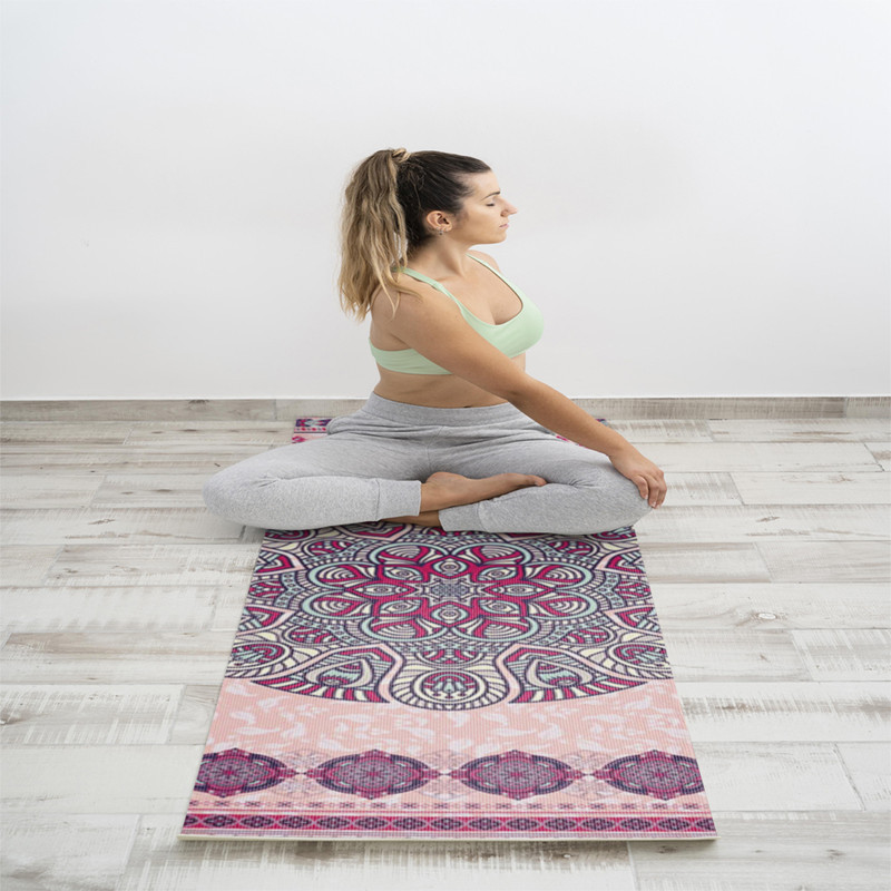 بساط يوغا من مضاد للانزلاق وسميك للغاية بنمط مطبع...