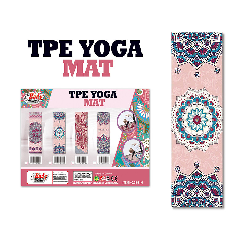 بساط يوغا من مضاد للانزلاق وسميك للغاية بنمط مطبع...