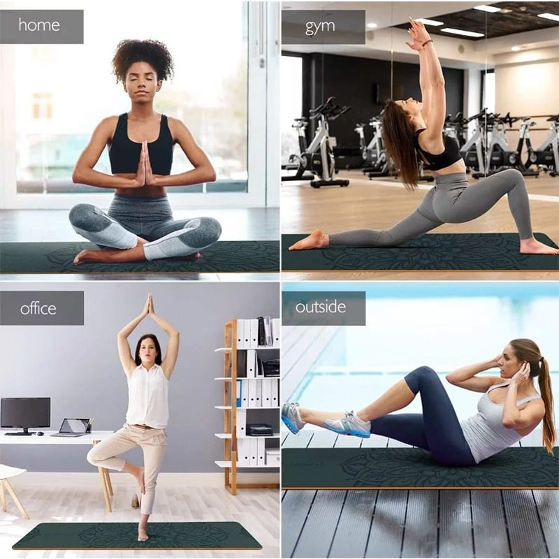 بساط يوغا من مضاد للانزلاق وسميك للغاية بنمط مطبع...