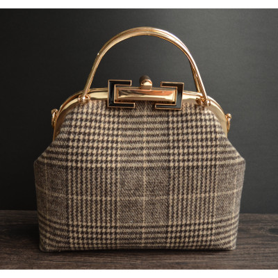 حقيبة قفل أصلية مصنوعة يدويًا للنساء ، حقائب منقوش...