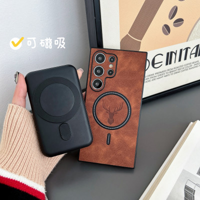 غلاف حماية سيليكون مغناطيسي بجلد فاخر متوافق مع Ma...