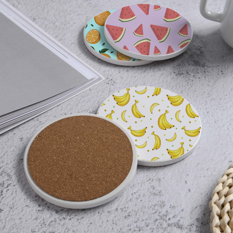 LOWHA Set of 4 Ceramic Coasters printed with beautiful designs suitable