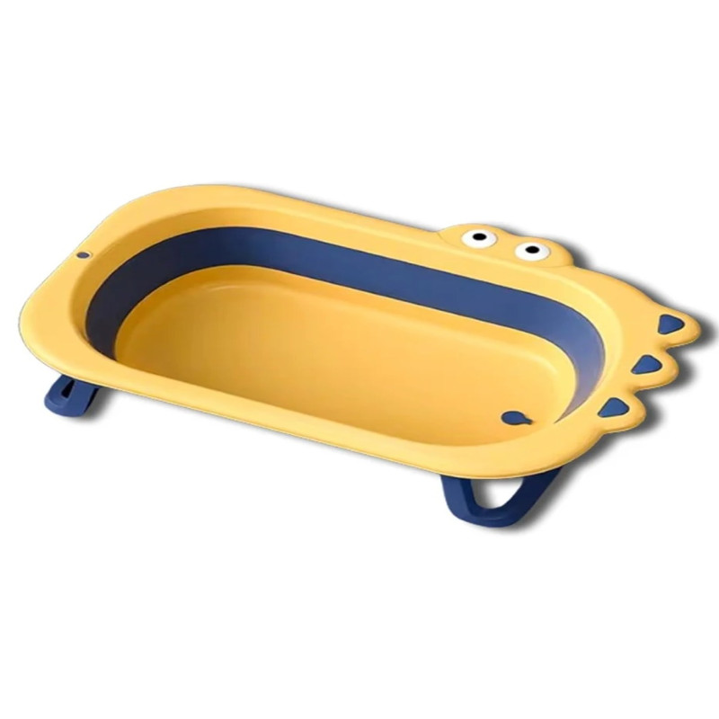 حوض استحمام للأطفال قابل للطي على شكل تمساح مع مخر...