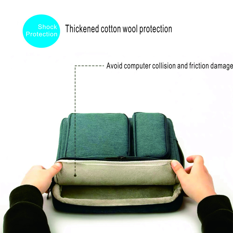 حقيبة لابتوب مقاس 14 بوصة مع جيوب أمامية وبطانة عا...