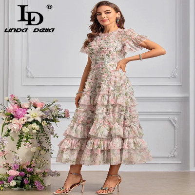 فستان صيفي من إل دي ليندا ديلا، فستان بوهيمي للنسا...