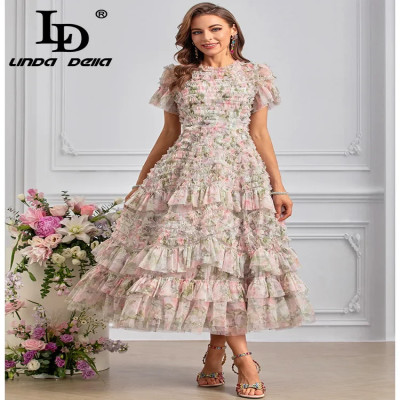 فستان صيفي من إل دي ليندا ديلا، فستان بوهيمي للنسا...
