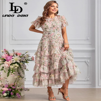 فستان صيفي من إل دي ليندا ديلا، فستان بوهيمي للنسا...