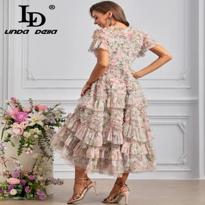 فستان صيفي من إل دي ليندا ديلا، فستان بوهيمي للنسا...