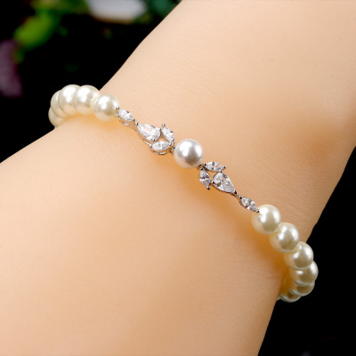 مجموعة مجوهرات الزفاف للنساء ، عقد من اللؤلؤ ، أقر...