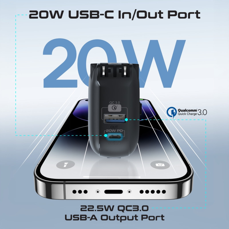 بطارية متنقلة فائقة الصغر وسريعة الشحن بسعة 10000...