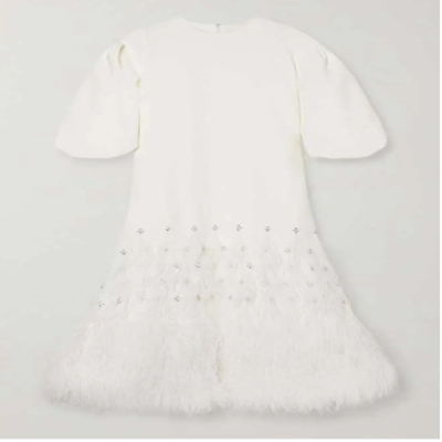 فستان حفلة موسيقية مخصص على شكل حرف a مع ريشة بطول...