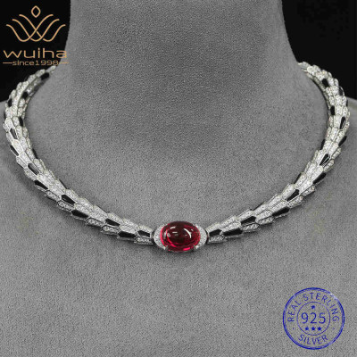 WUIHA خمر 925 فضة 5 CT مختبر الياقوت روبي عالية ال...