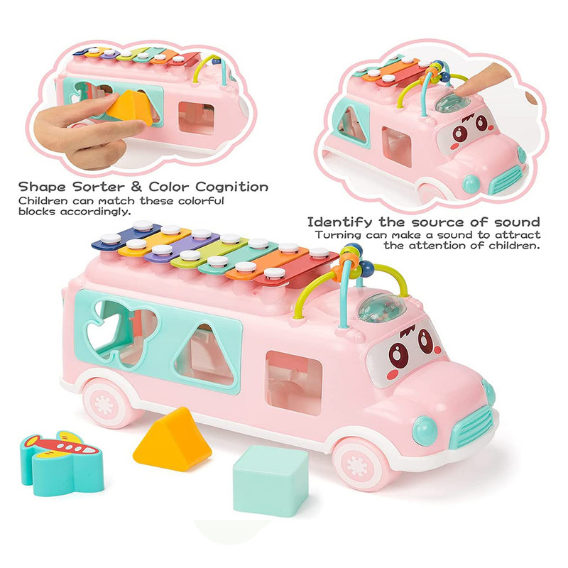 باص تعليمي بيانو لون زهري # 1813258P