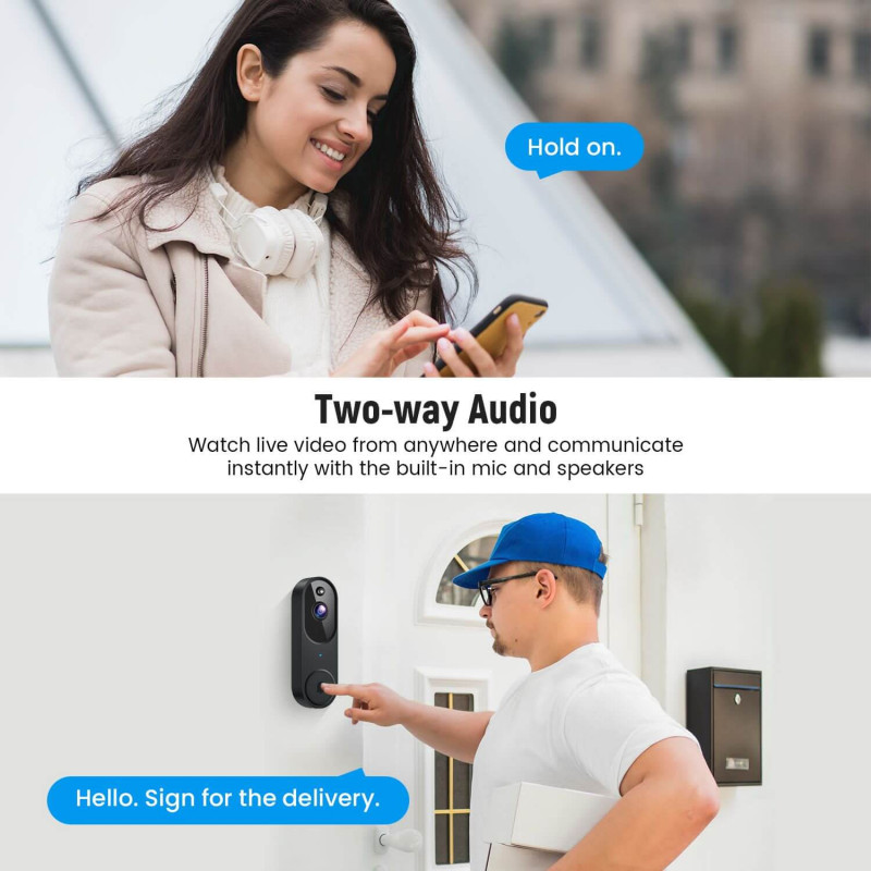 جرس باب ذكي CM28 بتقنية الواي فاي والفيديو (WI-FI...