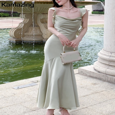 فستان نسائي فرنسي ضيق بتصميم حورية البحر