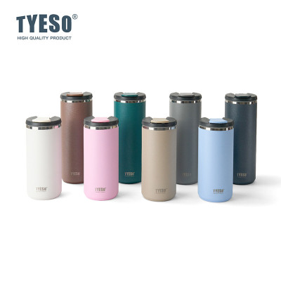 Tyeso Premium 304 الفولاذ المقاوم للصدأ كوب للسفر سعة كبيرة مكتب سيارة كوب معزول المحمولة للمشروبات الباردة الساخنة درينكوير