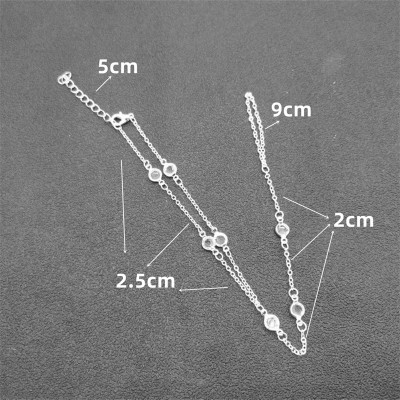 موضة حجر الراين سلسلة رقيقة الخلخال للنساء خمر الذ...