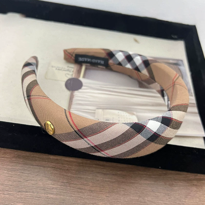 النمط البريطاني مخطط منقوشة إكسسوارات الشعر سميكة...